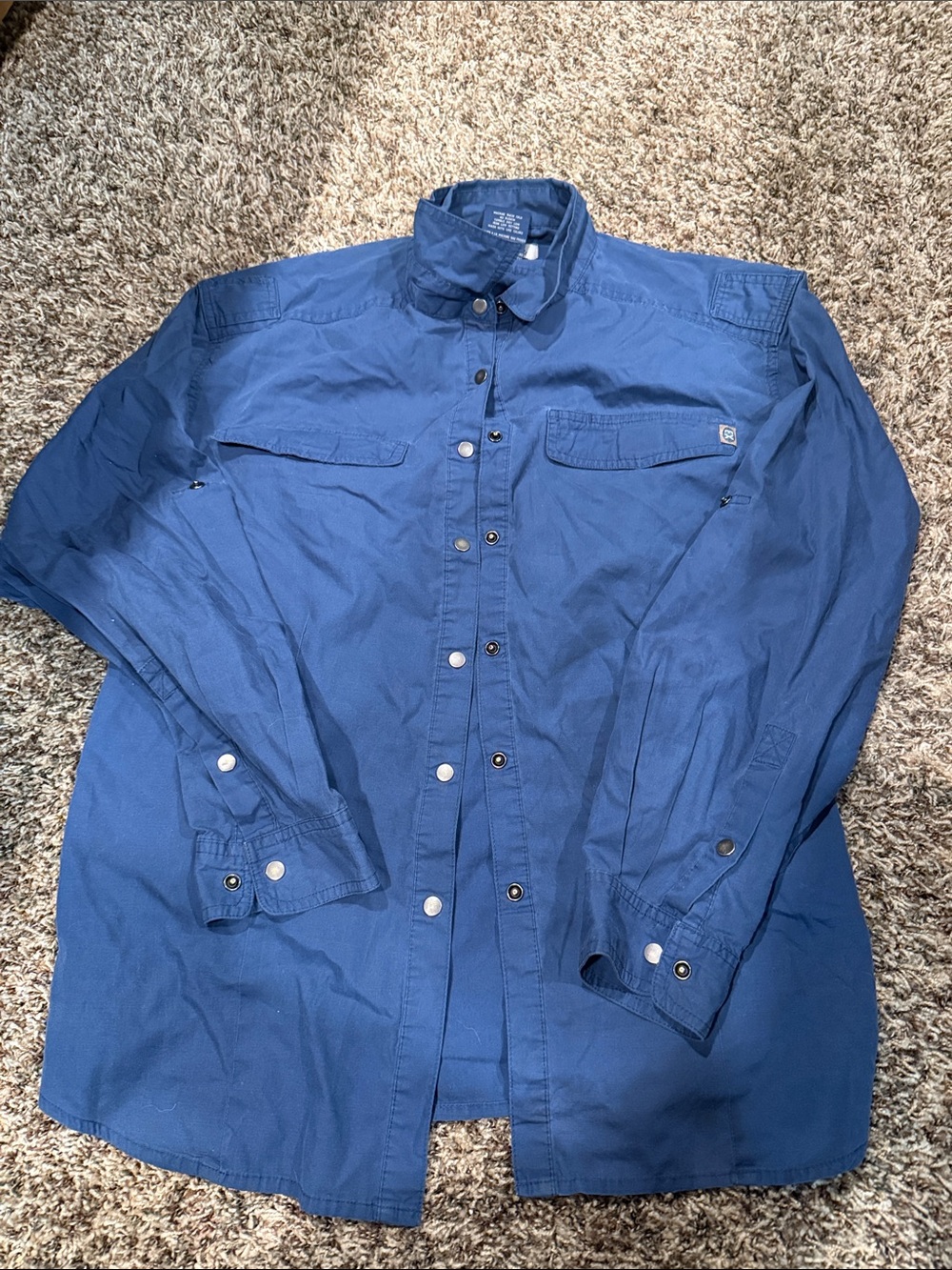 ExOfficio Women's Blue Long-Sleeve Button-Down Shirt